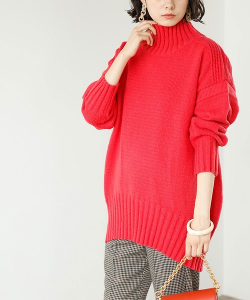 GeeRA(ジーラ)の「リブ使いビッグシルエットニット(ニット/セーター・レディース・レッド/ブルー/ブラック・SMALL/MEDIUM/LARGE/X-LARGE)」の3枚目の写真
