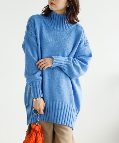 GeeRA(ジーラ)の「リブ使いビッグシルエットニット(ニット/セーター・レディース・レッド/ブルー/ブラック・SMALL/MEDIUM/LARGE/X-LARGE)」の7枚目の写真