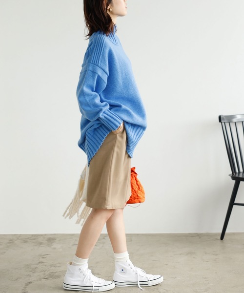 GeeRA(ジーラ)の「リブ使いビッグシルエットニット(ニット/セーター・レディース・レッド/ブルー/ブラック・SMALL/MEDIUM/LARGE/X-LARGE)」の9枚目の写真