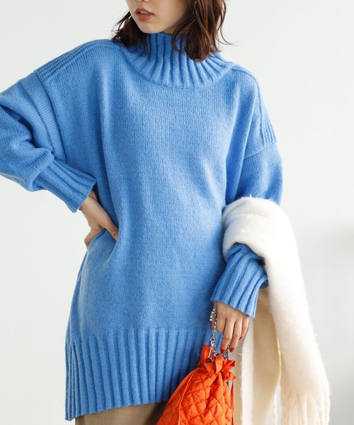 GeeRA(ジーラ)の「リブ使いビッグシルエットニット(ニット/セーター・レディース・レッド/ブルー/ブラック・SMALL/MEDIUM/LARGE/X-LARGE)」の11枚目の写真