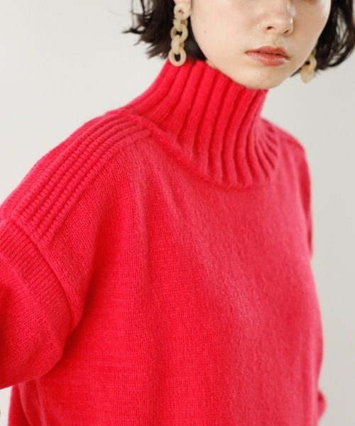 GeeRA(ジーラ)の「リブ使いビッグシルエットニット(ニット/セーター・レディース・レッド/ブルー/ブラック・SMALL/MEDIUM/LARGE/X-LARGE)」の18枚目の写真