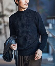 EDIFICE | 【Biella Yarn / ビエラヤーン】7ゲージ ケーブル モックネックニット(ニット/セーター)