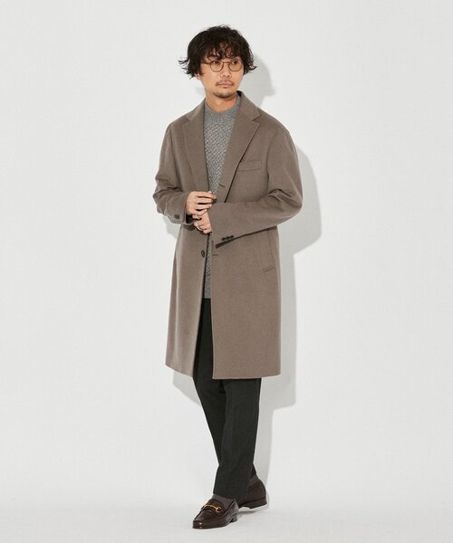 EDIFICE(エディフィス)の「【Biella Yarn / ビエラヤーン】7ゲージ ケーブル モックネックニット(ニット/セーター・メンズ・ブルー/シャーベット/ブラック/グレー/ホワイト/チャコールグレー・SMALL/MEDIUM/LARGE/X-LARGE)」の7枚目の写真