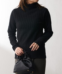 Lui's | ふくれジャガードハイネックトップス(Tシャツ/カットソー)