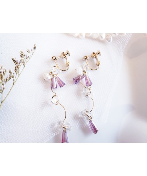 tone（トーン）の「【Tresor】wave　淡水パール　イヤリング(MA)（イヤリング・レディース・バイオレット/その他/その他3/その他2/その他4・FREE）」の2枚目の写真