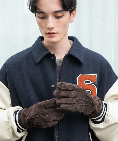 RAGEBLUE（レイジブルー）の「【タッチパネル対応】スウェードコンビグローブ（手袋・メンズ・ブラック/ブラウン・ONE SIZE）」の3枚目の写真