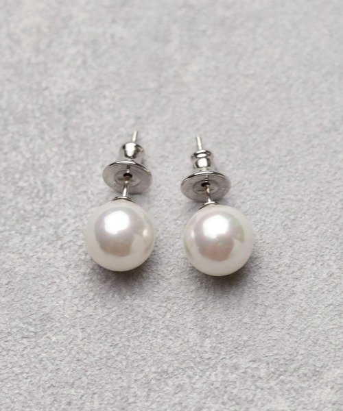 MUSES(ミューズ)の「★MUSES★オーバル淡水パールピアス(ピアス(両耳用)・レディース・ピンク/ホワイト/ラベンダー/ブラック・FREE)」の2枚目の写真