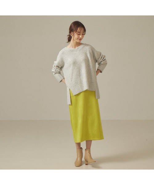 abahouse mavie（アバハウスマヴィ）の「ふわニットVネックプルオーバー（ニット/セーター・レディース・サックスブルー/ライトグレー/ブルー/ピンク/ダークベージュ/ブラック・フリー）」の10枚目の写真