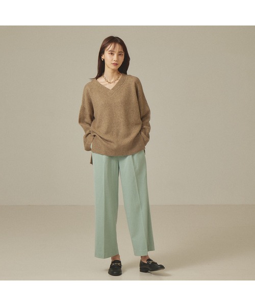 abahouse mavie（アバハウスマヴィ）の「ふわニットVネックプルオーバー（ニット/セーター・レディース・サックスブルー/ライトグレー/ブルー/ピンク/ダークベージュ/ブラック・フリー）」の17枚目の写真