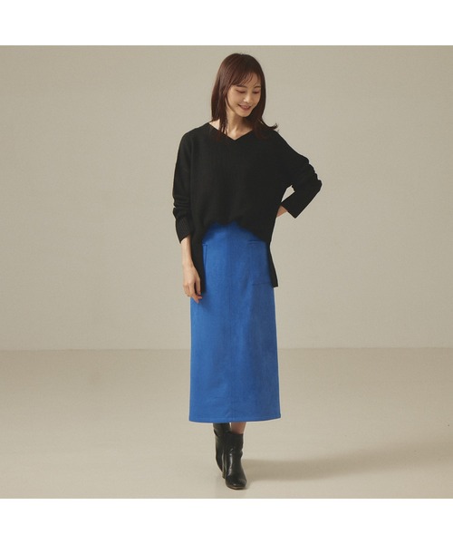 abahouse mavie（アバハウスマヴィ）の「ふわニットVネックプルオーバー（ニット/セーター・レディース・サックスブルー/ライトグレー/ブルー/ピンク/ダークベージュ/ブラック・フリー）」の8枚目の写真