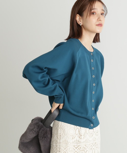 N.（N. Natural Beauty Basic）（エヌエヌナチュラルビューティーベーシック）の「◆ドットボタン総針フォルムカーディガン（カーディガン/ボレロ・レディース・オフホワイト/ブラック/グリーン/ブルー/ネイビー/ピンク/イエロー・MEDIUM）」の6枚目の写真