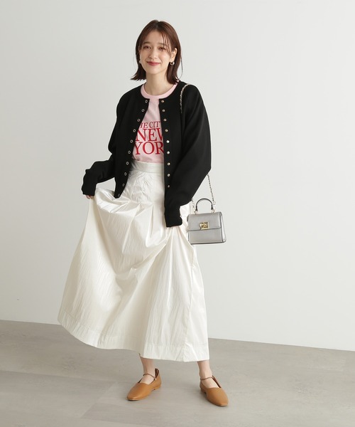 N.（N. Natural Beauty Basic）（エヌエヌナチュラルビューティーベーシック）の「◆ドットボタン総針フォルムカーディガン（カーディガン/ボレロ・レディース・オフホワイト/ブラック/グリーン/ブルー/ネイビー/ピンク/イエロー・MEDIUM）」の19枚目の写真