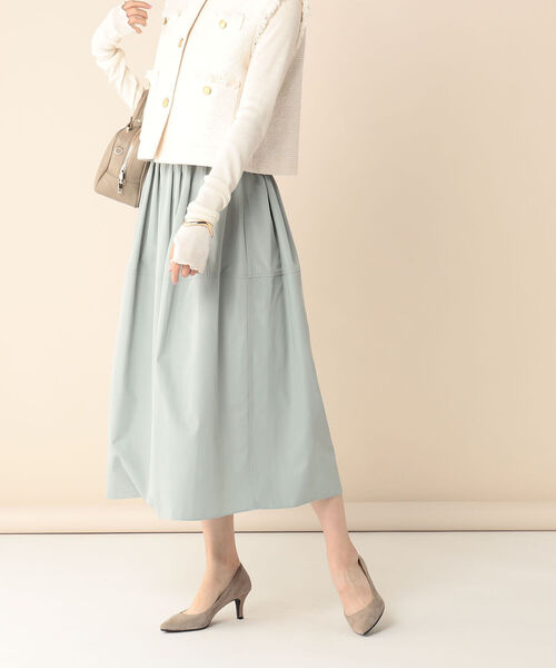 【NOLLEY'S】ウォッシャブル タフタ ベルシルエット スカート NOLLEY'S（ノーリーズ）の「ウォッシャブルタフタベルシルエット