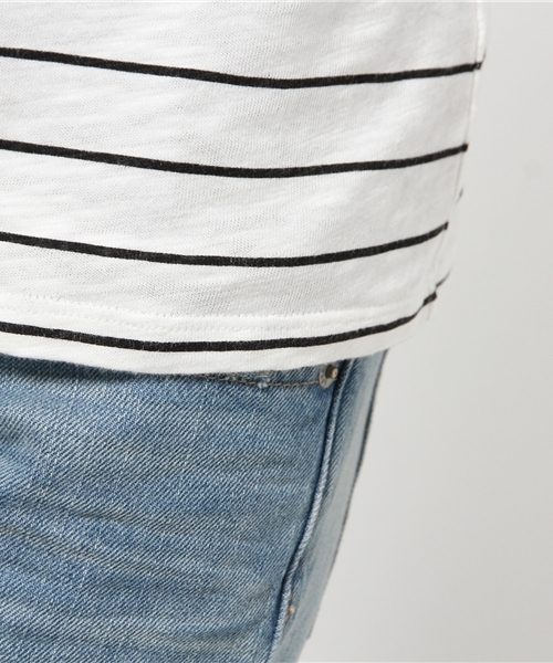 Kastane（カスタネ）の「【Kastane】断ち切り肩フリルプルオーバー（ニット/セーター・レディース・ネイビー/ホワイト/グレー・FREE）」の5枚目の写真