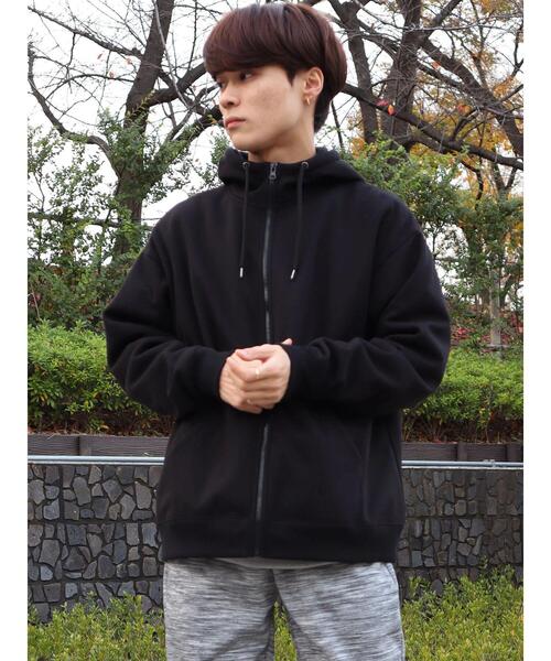 CRAFT STANDARD BOUTIQUE(クラフトスタンダードブティック)の「【防風】裏フリースZIPパーカー(パーカー・メンズ・ブラック/杢グレー・L/LL/M)」の22枚目の写真