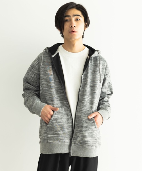 CRAFT STANDARD BOUTIQUE(クラフトスタンダードブティック)の「【防風】裏フリースZIPパーカー(パーカー・メンズ・ブラック/杢グレー・L/LL/M)」の2枚目の写真