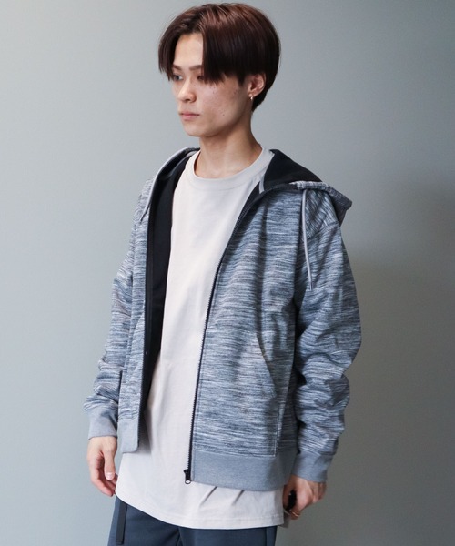 CRAFT STANDARD BOUTIQUE(クラフトスタンダードブティック)の「【防風】裏フリースZIPパーカー(パーカー・メンズ・ブラック/杢グレー・L/LL/M)」の3枚目の写真