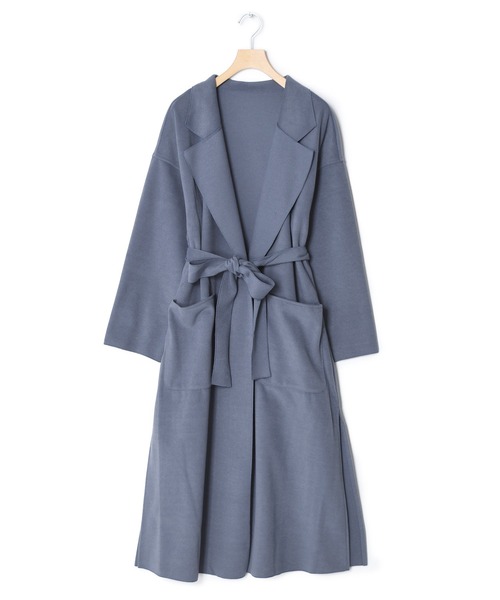 w closet（ダブルクローゼット）の「ベルト付ダブルフェイスロングコート（チェスターコート・レディース・グレイッシュベージュ/アイボリー/ブラウン・FREE）」の14枚目の写真