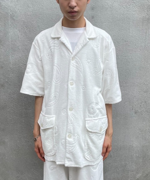 TOWNCRAFT(タウンクラフト)の「【TOWNCRAFT/タウンクラフト】paisley pile beach shirt(シャツ/ブラウス・メンズ・ブラック/ホワイト・MEDIUM/LARGE)」の6枚目の写真