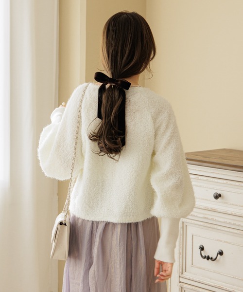 flower（フラワー）の「フラッフィーバルーントップス（Tシャツ/カットソー・レディース・ホワイト/ブルー・FREE）」の19枚目の写真