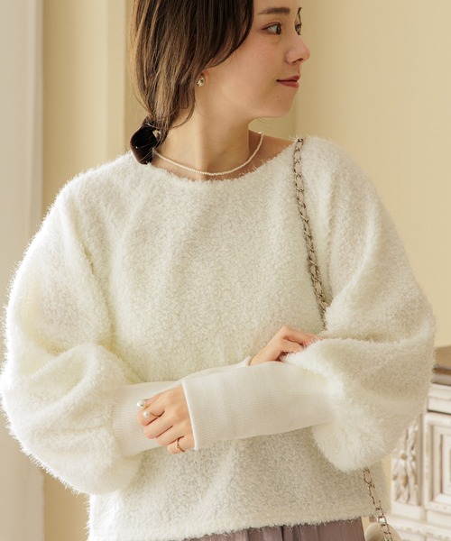 flower（フラワー）の「フラッフィーバルーントップス（Tシャツ/カットソー・レディース・ホワイト/ブルー・FREE）」の20枚目の写真