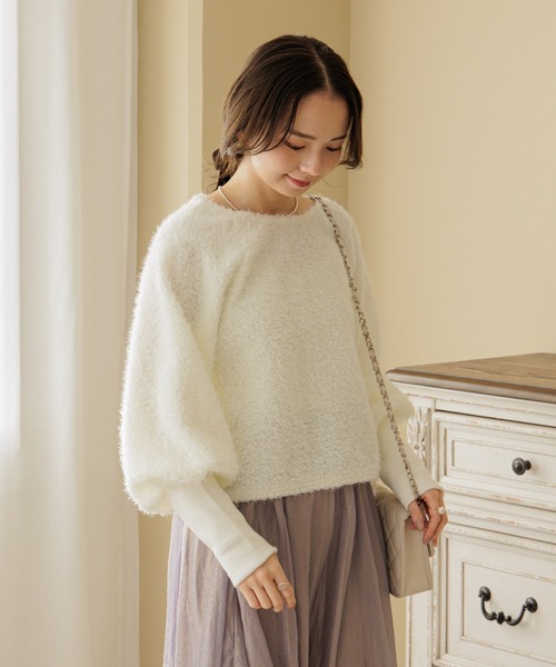 flower（フラワー）の「フラッフィーバルーントップス（Tシャツ/カットソー・レディース・ホワイト/ブルー・FREE）」の18枚目の写真