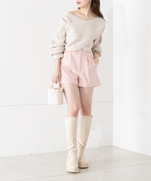 【24SS NEW】ELISABETTA FRANCHI / ベルト付きショートパンツ ベルト付レースアップショートパンツ(202464) | Candychuu 公式