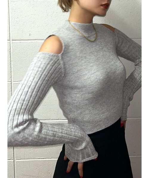 EMODA（エモダ）の「ショルダーオープンニット（ニット/セーター・レディース・グレー/ブラック/ブルー・FREE）」の20枚目の写真