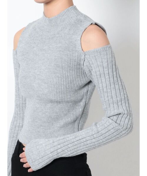 EMODA（エモダ）の「ショルダーオープンニット（ニット/セーター・レディース・グレー/ブラック/ブルー・FREE）」の4枚目の写真