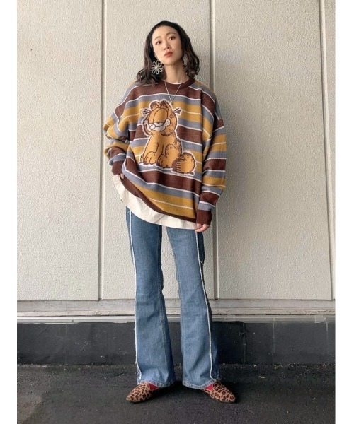 Right-on(ライトオン)の「GARFIELDニット(ニット/セーター・レディース・グリーン/ブラウン・M/L)」の19枚目の写真