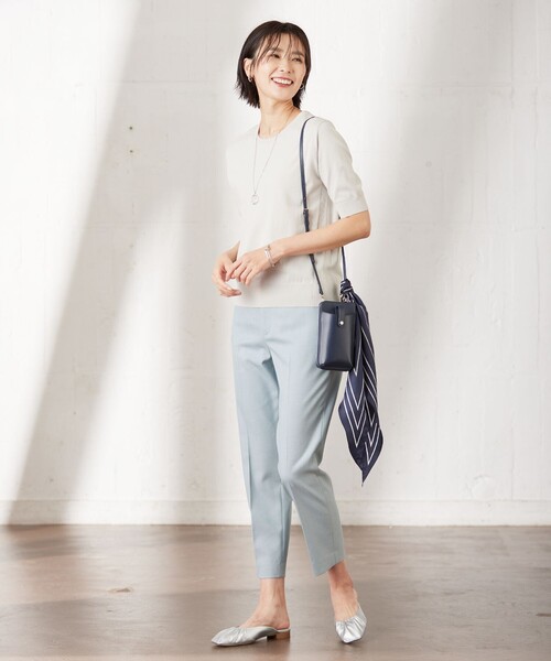 J.PRESS(ジェイプレス)の「【洗える】 BASIC HI-COTTON クルーネック ニット(ニット/セーター・レディース・ライトグリーン系/ネイビー系/ライトグレー系/ふじ色系/ピンク系・T13/T15)」の22枚目の写真