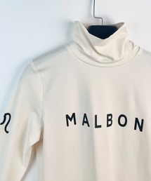 M マルボンゴルフ  MALBON GOLF 　ゴルフウエア　モックネック　白 L マルボンゴルフ MALBON GOLF ウエア モックネック 白 シャツ
