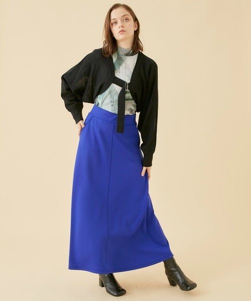 CITY TOKYO（シティトウキョウ）の「【手洗い可能】ベルテッドニットメッシュボレロカーディガン（カーディガン/ボレロ・レディース・ラベンダー/ブルー/カーキ/ブラック・FREE）」の7枚目の写真