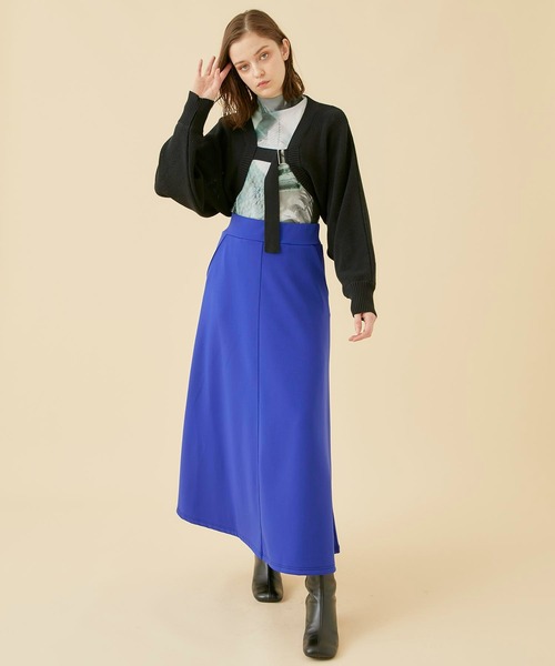 CITY TOKYO（シティトウキョウ）の「【手洗い可能】ベルテッドニットメッシュボレロカーディガン（カーディガン/ボレロ・レディース・ラベンダー/ブルー/カーキ/ブラック・FREE）」の8枚目の写真