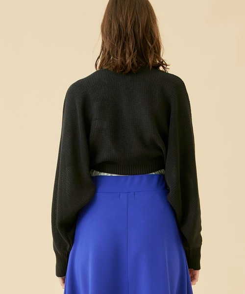 CITY TOKYO（シティトウキョウ）の「【手洗い可能】ベルテッドニットメッシュボレロカーディガン（カーディガン/ボレロ・レディース・ラベンダー/ブルー/カーキ/ブラック・FREE）」の11枚目の写真