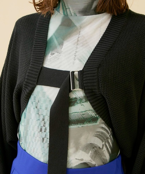 CITY TOKYO（シティトウキョウ）の「【手洗い可能】ベルテッドニットメッシュボレロカーディガン（カーディガン/ボレロ・レディース・ラベンダー/ブルー/カーキ/ブラック・FREE）」の12枚目の写真