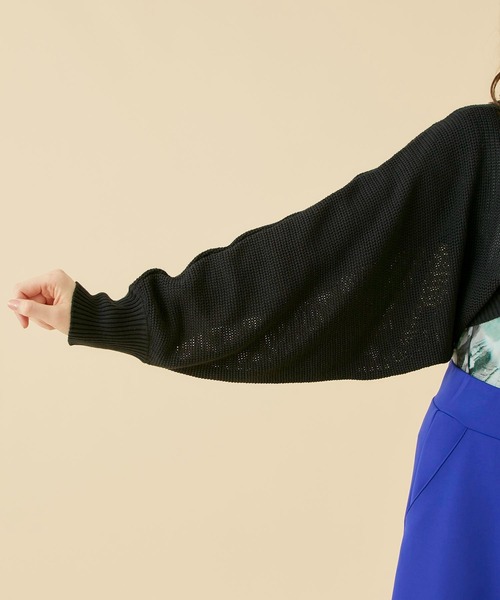 CITY TOKYO（シティトウキョウ）の「【手洗い可能】ベルテッドニットメッシュボレロカーディガン（カーディガン/ボレロ・レディース・ラベンダー/ブルー/カーキ/ブラック・FREE）」の14枚目の写真