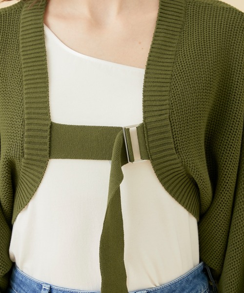 CITY TOKYO（シティトウキョウ）の「【手洗い可能】ベルテッドニットメッシュボレロカーディガン（カーディガン/ボレロ・レディース・ラベンダー/ブルー/カーキ/ブラック・FREE）」の22枚目の写真