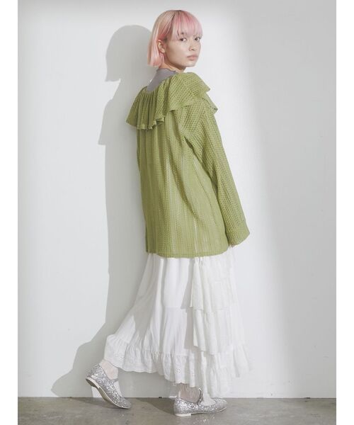 merry jenny（メリージェニー）の「メッシュニットソーリラクシーチュニック（Tシャツ/カットソー・レディース・オフホワイト/アイボリー/グリーン系その他・FREE）」の22枚目の写真