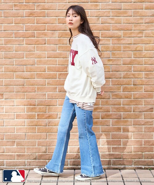 FREAK'S STORE（フリークスストア）の「MLB × FREAK'S STORE/エムエルビー MLB サテンロゴスウェット（スウェット・レディース・オフホワイト/ナチュラル/グレー/ネイビー・ﾌﾘ-）」の22枚目の写真