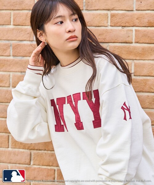 FREAK'S STORE（フリークスストア）の「MLB × FREAK'S STORE/エムエルビー MLB サテンロゴスウェット（スウェット・レディース・オフホワイト/ナチュラル/グレー/ネイビー・ﾌﾘ-）」の14枚目の写真