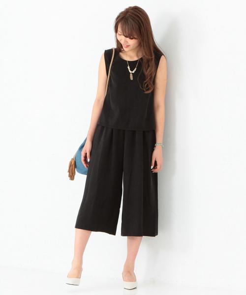 Another Edition（アナザーエディション）の「ノースリーブプルオーバー×サロペット2/AEBC NSL PO×SLPT Ⅱ（サロペット/オーバーオール・レディース・ブラック/オリーブ・フリー）」の2枚目の写真