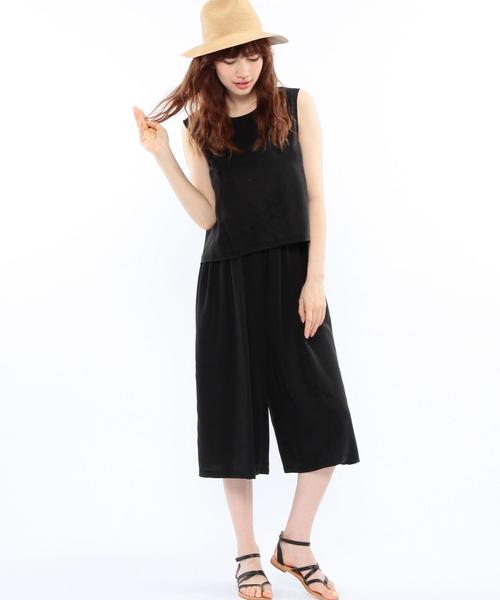 Another Edition（アナザーエディション）の「ノースリーブプルオーバー×サロペット2/AEBC NSL PO×SLPT Ⅱ（サロペット/オーバーオール・レディース・ブラック/オリーブ・フリー）」の17枚目の写真