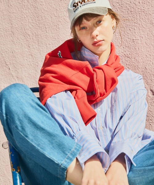 FREAK'S STORE(フリークスストア)の「TOWN CRAFT × FREAK'S STORE/タウンクラフト 別注 ベーシックスウェットクルーネック(スウェット・レディース・ライトグレー/ブラック/ネイビー/レッド/オフホワイト/イエロー・フリ-)」の7枚目の写真