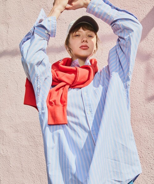 FREAK'S STORE(フリークスストア)の「TOWN CRAFT × FREAK'S STORE/タウンクラフト 別注 ベーシックスウェットクルーネック(スウェット・レディース・ライトグレー/ブラック/ネイビー/レッド/オフホワイト/イエロー・フリ-)」の8枚目の写真