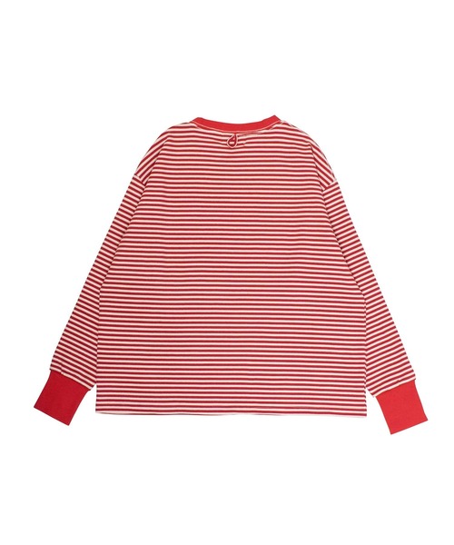 INTERPLAY（インタープレイ）の「【INTERPLAY x AYA】フィンガーホール オーセンティック ボーダー 長袖Teeシャツ（Tシャツ/カットソー・レディース・ネイビー/レッド・FREE）」の6枚目の写真