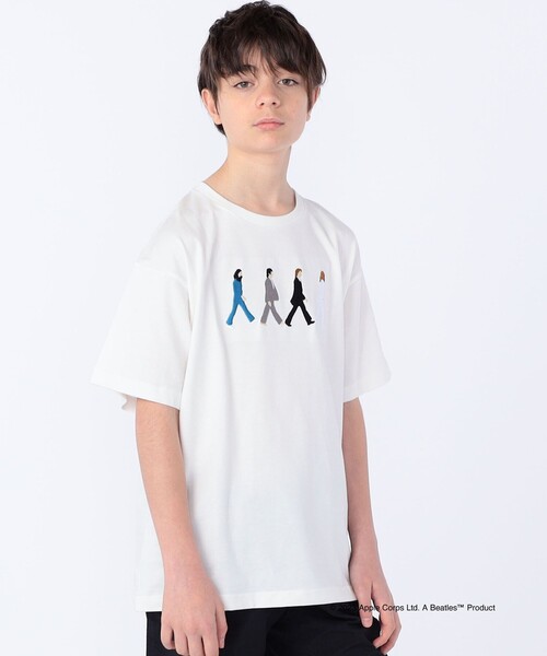 The Beatles(ザビートルズ)の「SHIPS KIDS: 145~160cm /〈家族おそろい〉【THE BEATLES】TEE(Tシャツ/カットソー・キッズ・クリーム/オフホワイト/グレー/ライトブルー/ネイビー・S/145/M/160)」の2枚目の写真