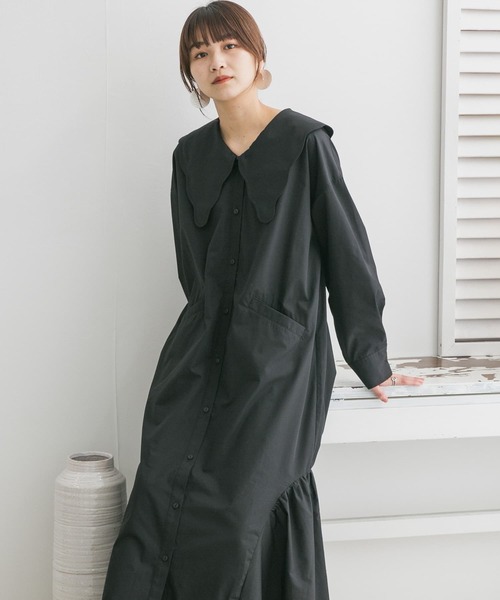 KBF（ケイビーエフ）の「ウェーブカラーワンピース（ワンピース・レディース・ブルー系その他/グレー系その他/ブラック・ONE）」の8枚目の写真