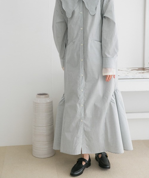 KBF（ケイビーエフ）の「ウェーブカラーワンピース（ワンピース・レディース・ブルー系その他/グレー系その他/ブラック・ONE）」の18枚目の写真