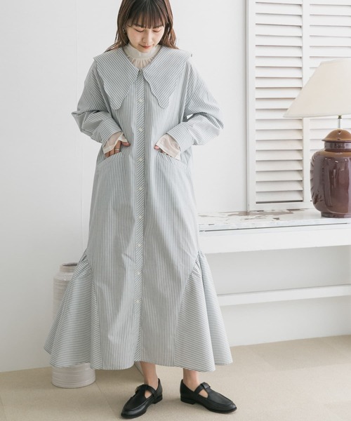 KBF（ケイビーエフ）の「ウェーブカラーワンピース（ワンピース・レディース・ブルー系その他/グレー系その他/ブラック・ONE）」の21枚目の写真